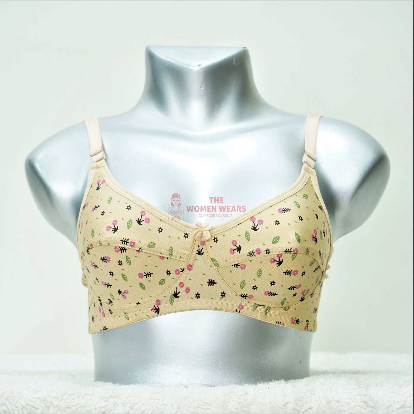 Women's Floral Printed Non Padded Bra (S 212)