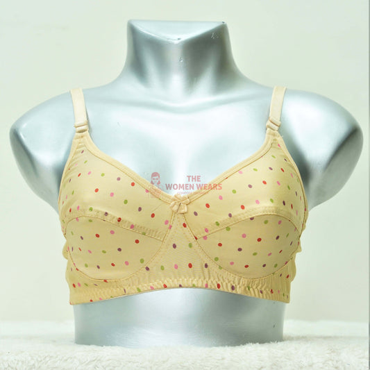 Women's Color Dotted Non Padded Bra (Y 153)