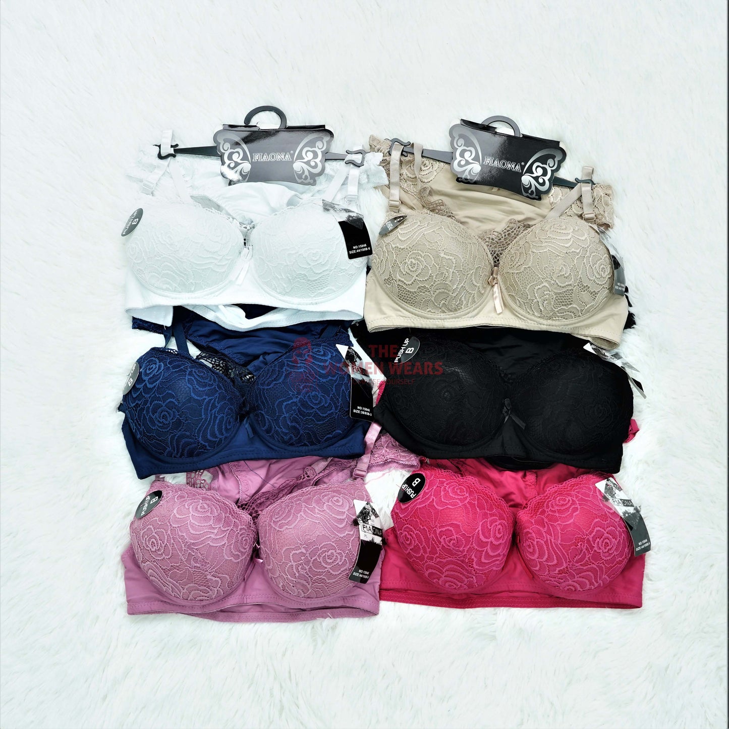 Women's Rose X Floral Padded Push UP Bra Set (15846)