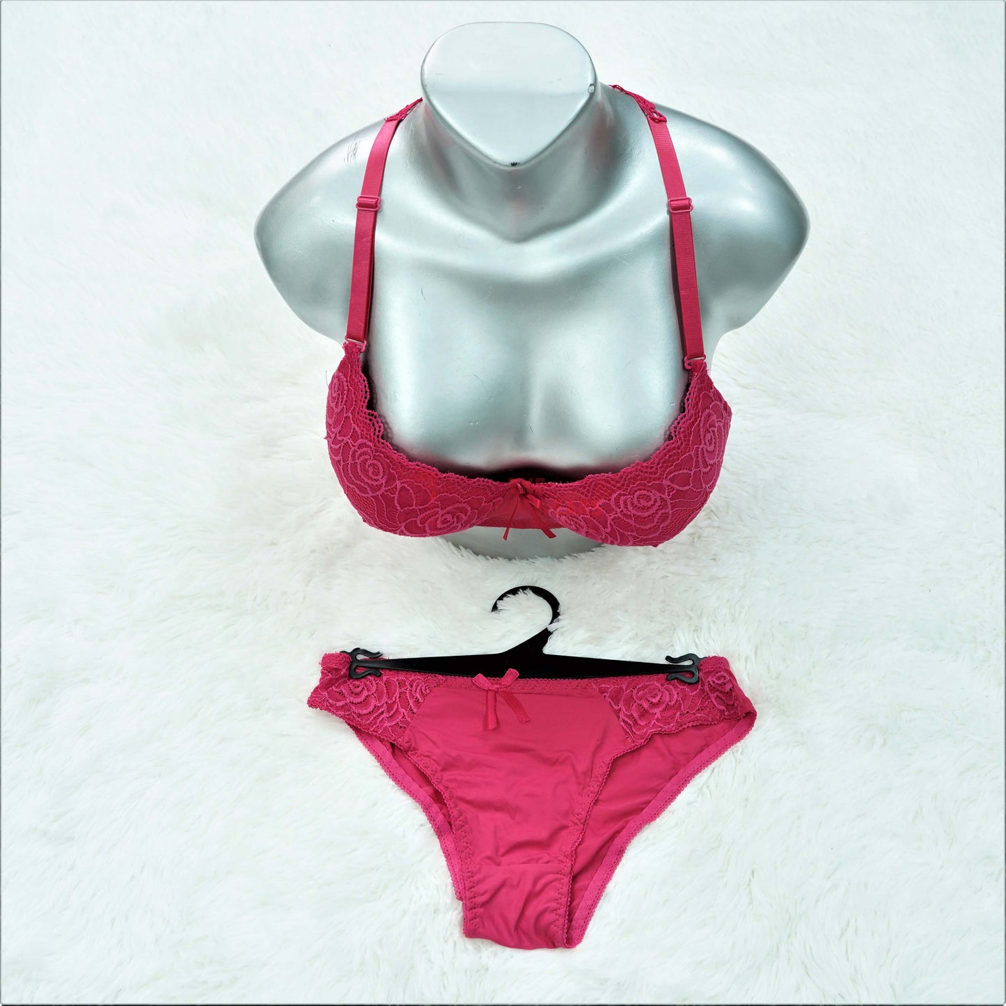 Women's Rose X Floral Padded Push UP Bra Set (15846)