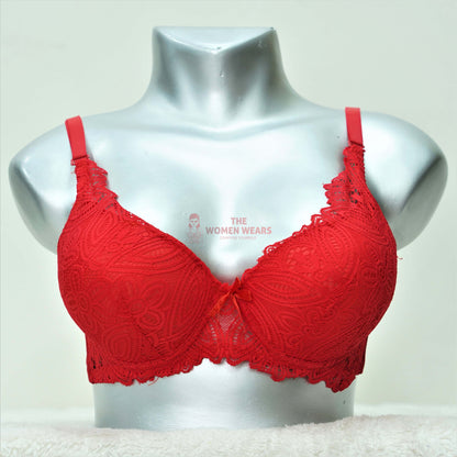 Women's Floral Push Up Padded Bra Set (WW 507B)