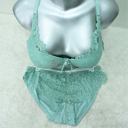 Women's Floral Push Up Padded Bra Set (WW 507B)