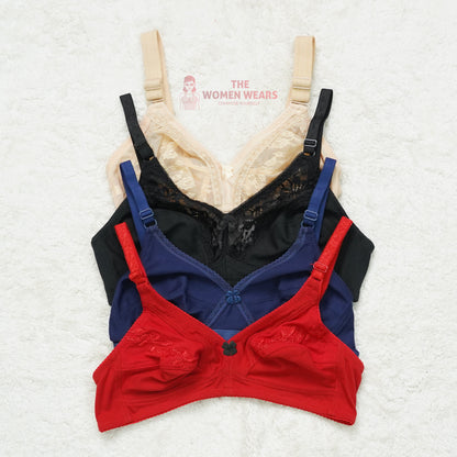 Pack of 3 Half Lace Everyday Non Padded Bra ( PCK 013 )