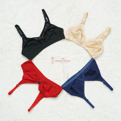 Pack of 3 Half Lace Everyday Non Padded Bra ( PCK 013 )