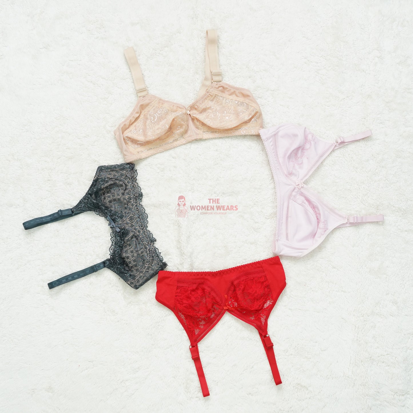 Pack of 3 Cotton/Net Everyday Non Padded Bra ( PCK 016 )