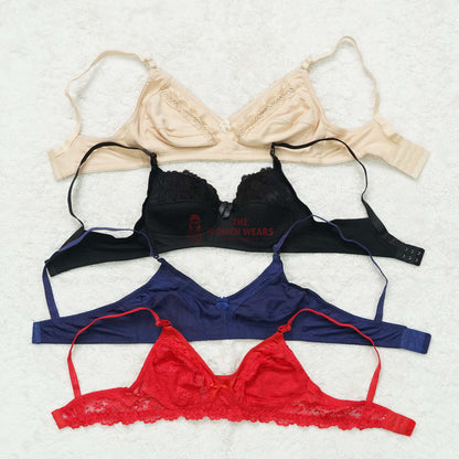 Pack of 3 Light Padded/Lace Pattern Non Padded Bra ( PCK 020 )