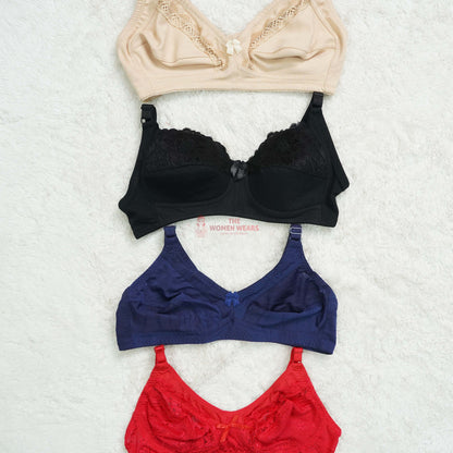 Pack of 3 Light Padded/Lace Pattern Non Padded Bra ( PCK 020 )