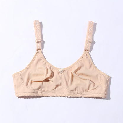 Beige cotton non padded non wired bra 998 view 2