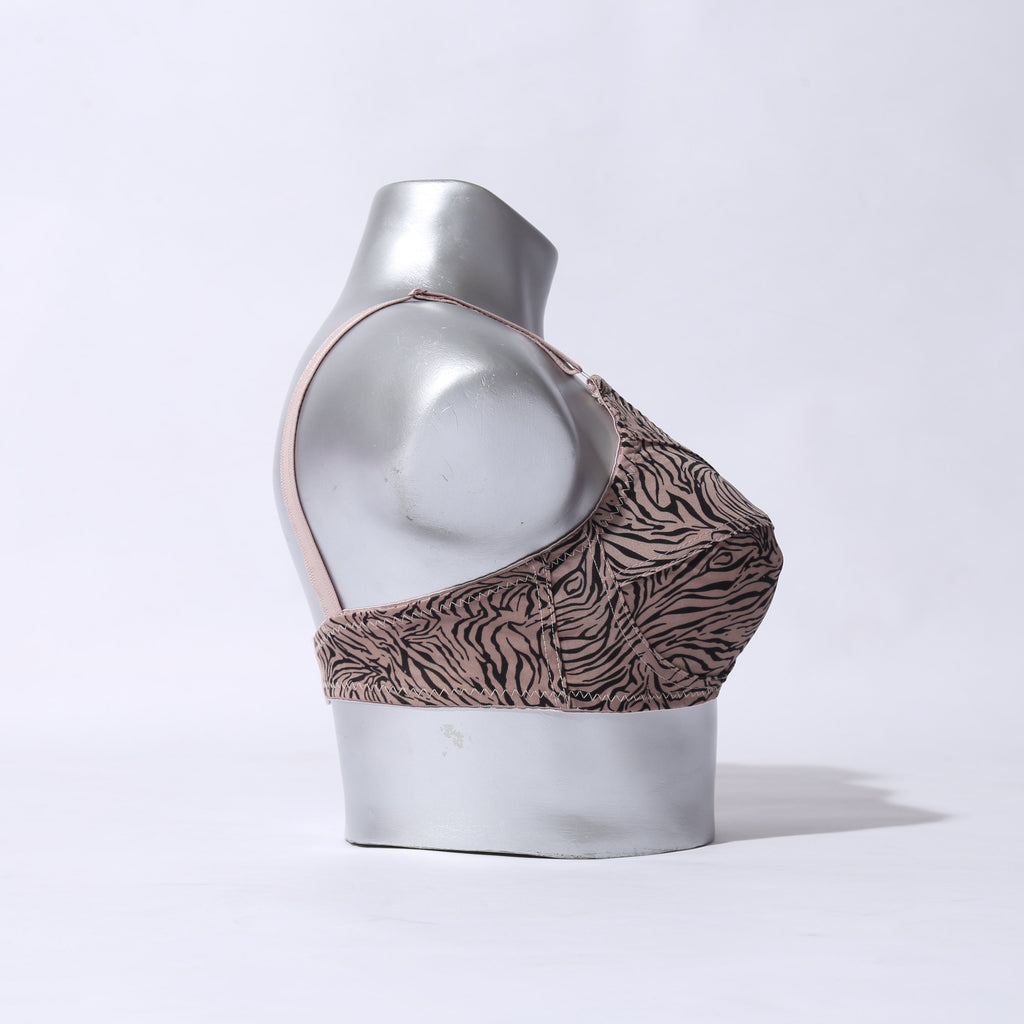 Galaxy Non Padded Cotton Bra - Tiger Print (1002) - The Women Wears