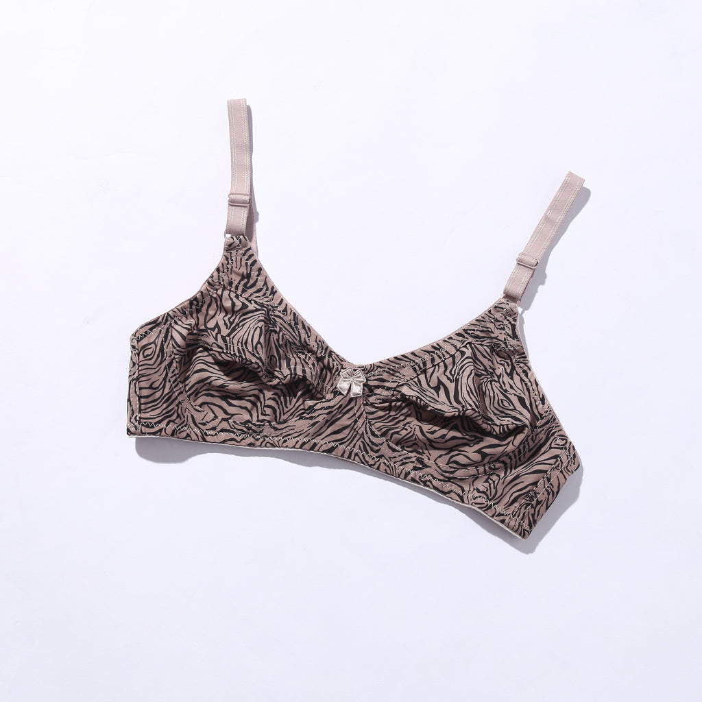 Galaxy Non Padded Cotton Bra - Tiger Print (1002) - The Women Wears