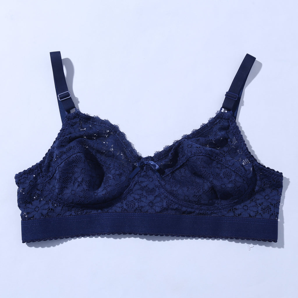 Galaxy Lace Comfortable Bra - Blue (1006) - The Women Wears