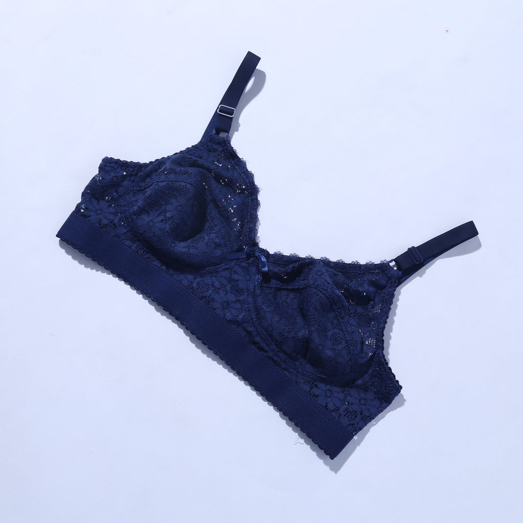 Galaxy Lace Comfortable Bra - Blue (1006) - The Women Wears