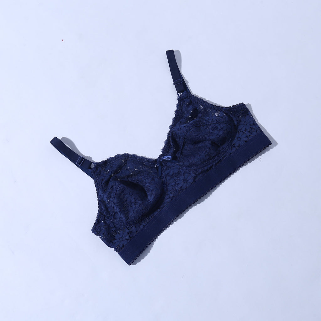 Galaxy Lace Comfortable Bra - Blue (1006) - The Women Wears