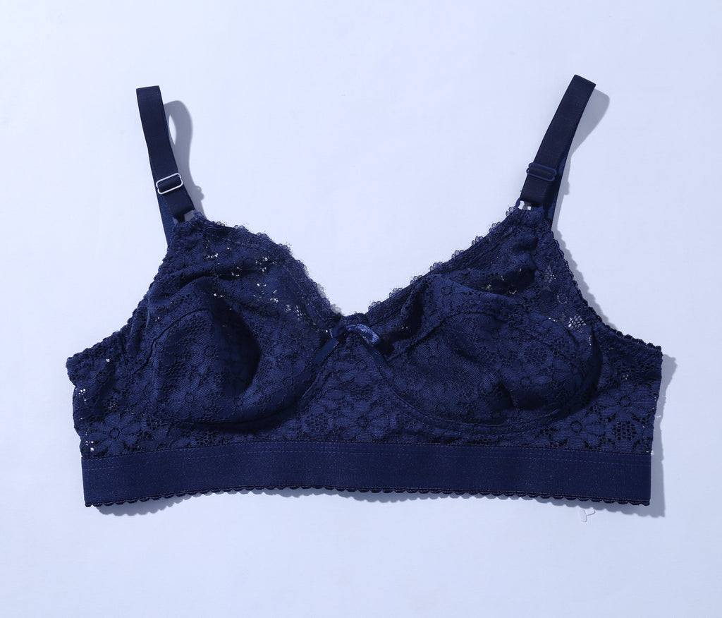 Galaxy Lace Comfortable Bra - Blue (1006) - The Women Wears