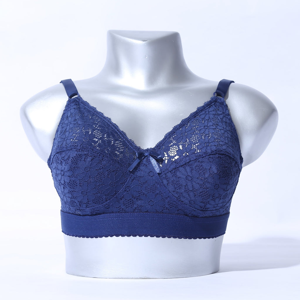 Galaxy Lace Comfortable Bra - Blue (1006) - The Women Wears