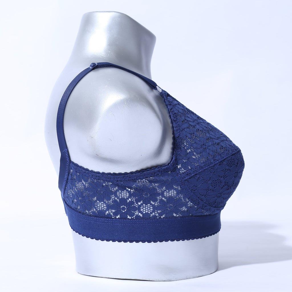 Galaxy Lace Comfortable Bra - Blue (1006) - The Women Wears