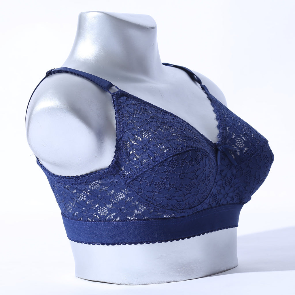 Galaxy Lace Comfortable Bra - Blue (1006) - The Women Wears