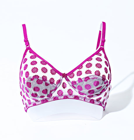 Floral Cotton Net Bra (856) - The Women Wears
