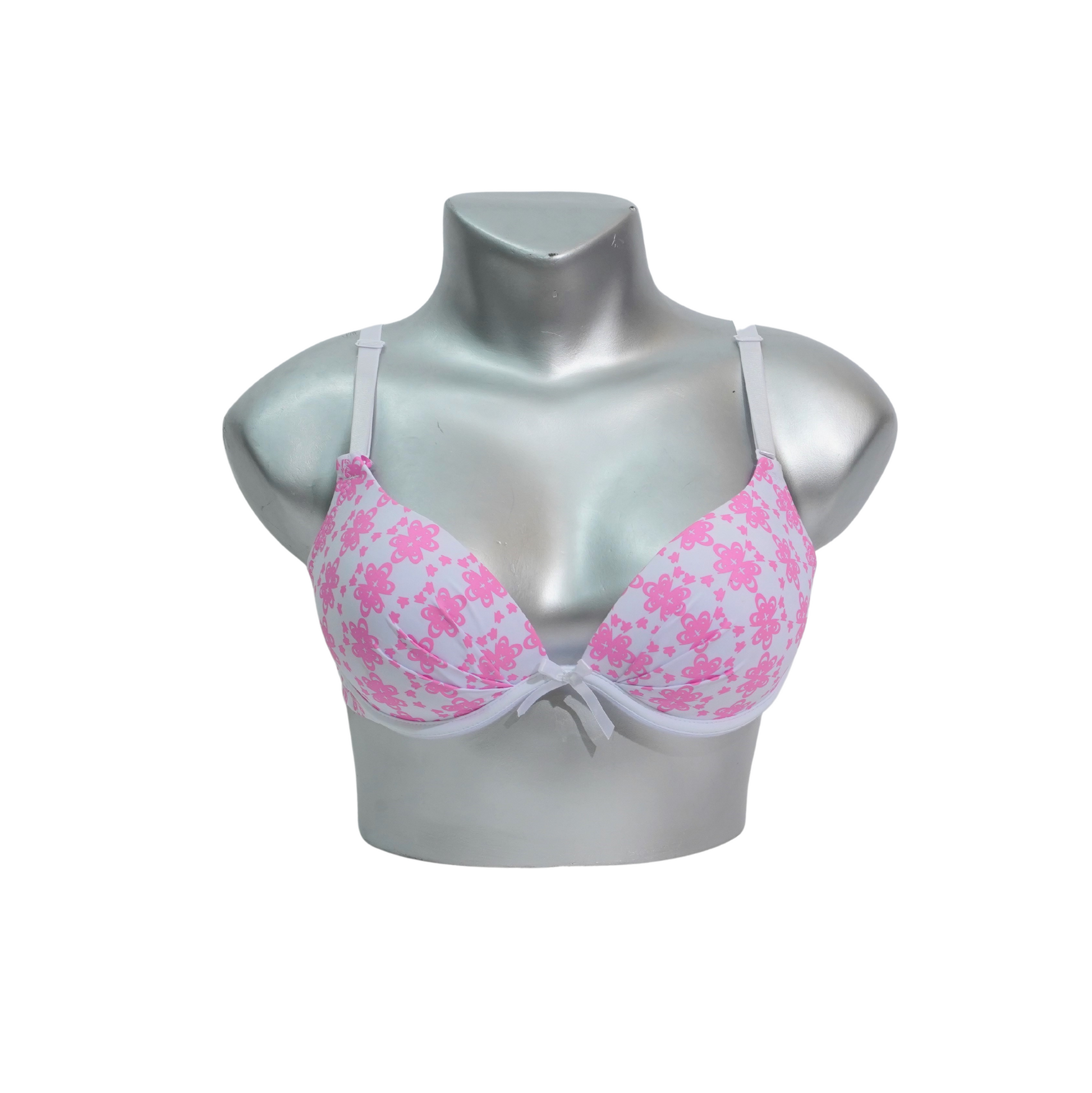 Poly Cotton Flower Print Push Up Padded Bra (3912)