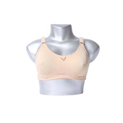 Beige cotton non padded non wired bra 998 view 1