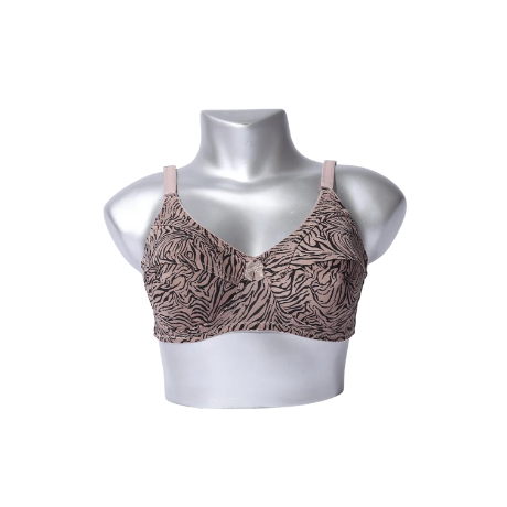 Galaxy Non Padded Cotton Bra - Tiger Print (1002)