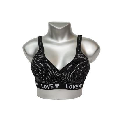 Love Dotted Sports Padded Bra Non Wired (3045)