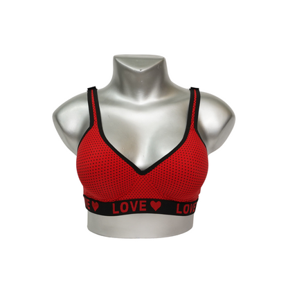 Love Dotted Sports Padded Bra Non Wired (3045)