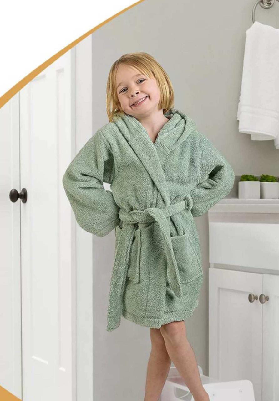 Winter Warm Hooded Kids Bathrobe (ZN-052)
