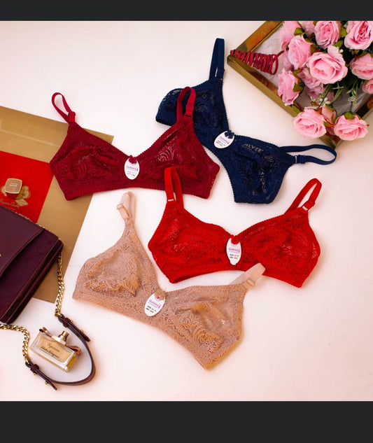 Women's Floral Lace No padded Pushup Bra (2545)