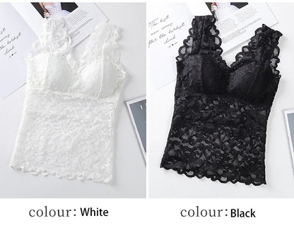 Lace Bralette Removable Padded Camisole T-Shirt (8828)