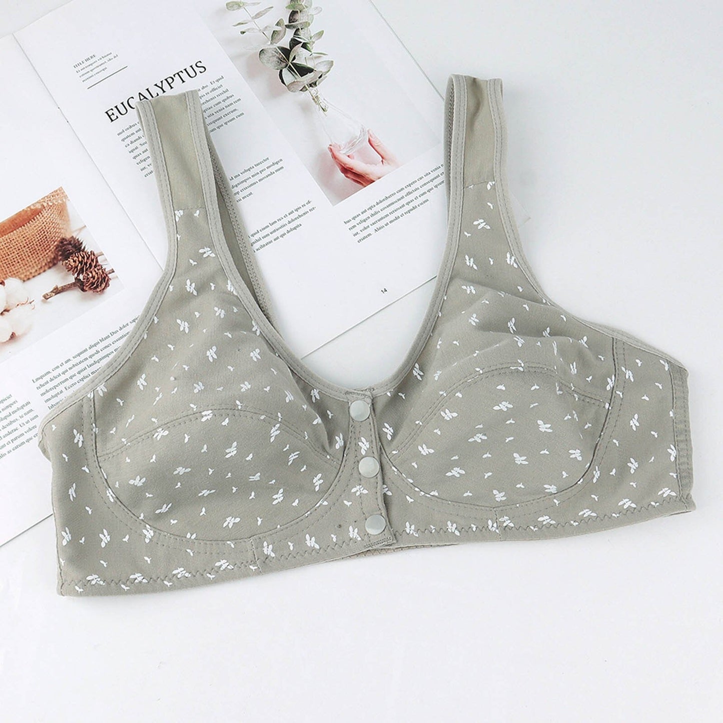 Front Open Three Button Cotton Nursing Bra (NB526)